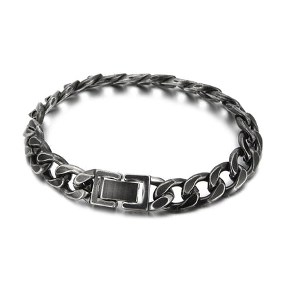 Vintage Men's Figaro Chain Bracelets Stainless Steel Cuban Chain Bracelets For Men Gothic Bangle Cool Boys Jewelry