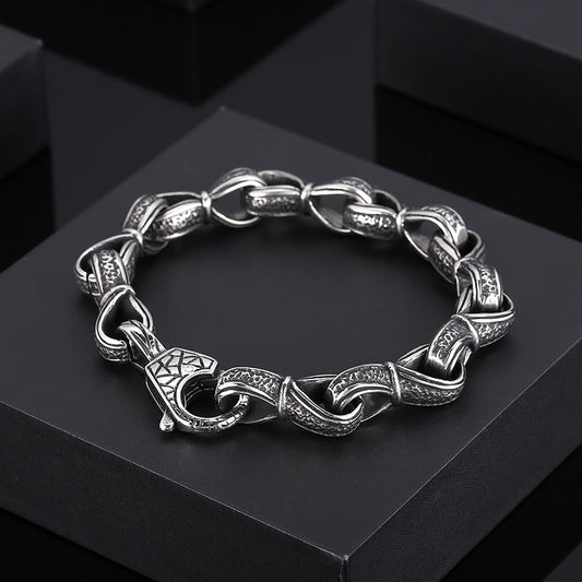 Ancient Warrior Hand-Roughed Twisted Chain Bracelet