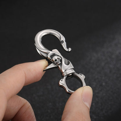 Skull and Scrollwork Lobster Clasp Keychain Fob