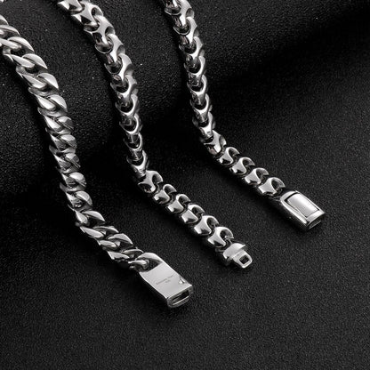 Retro Silver Color Stainless Steel Bracelets for Men Viking Link Cuban Bone Chain Punk Biker Male Bracelets Jewelry